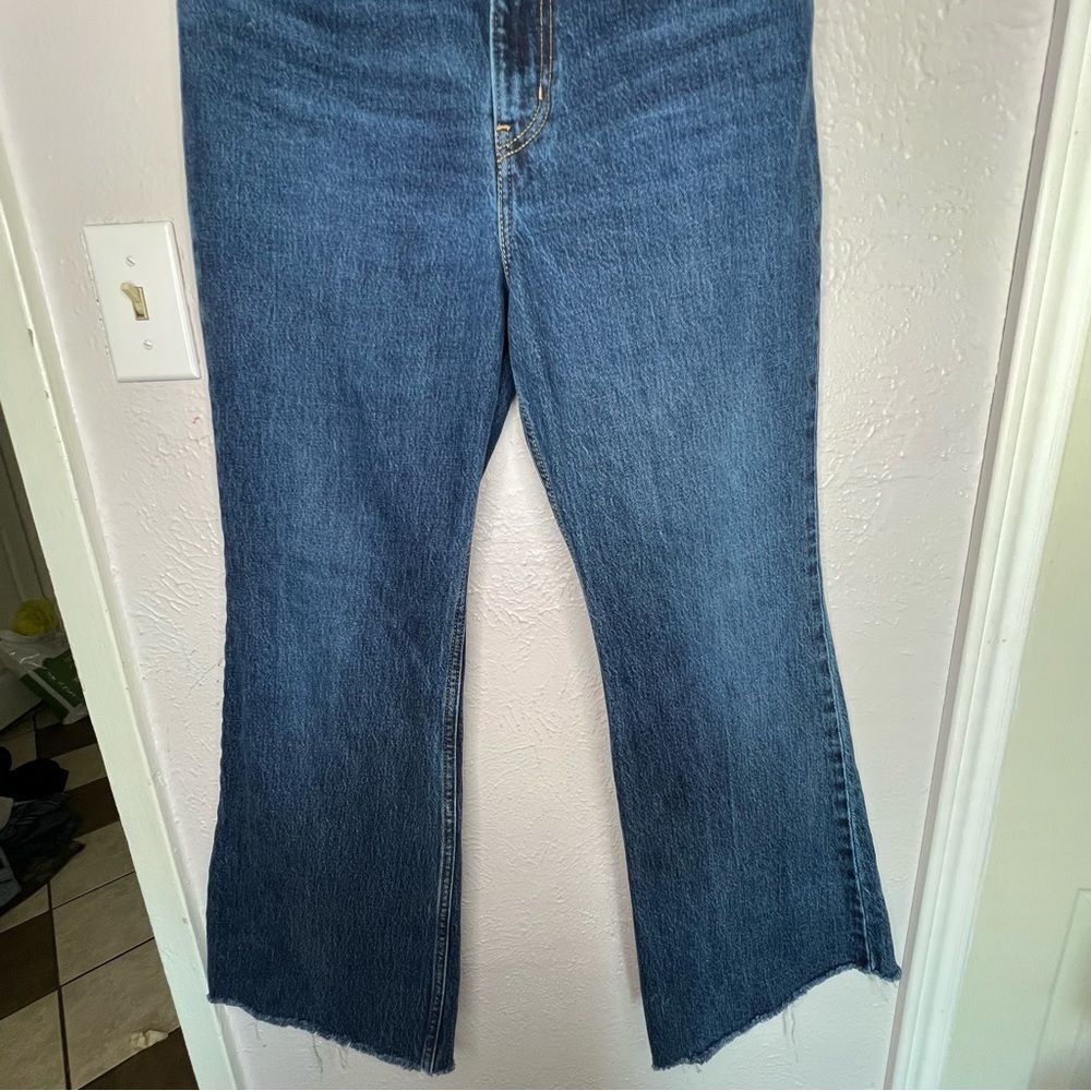 Levi’s Premium 70s High Flare Classic Blue Women's Dark Blue Denim Jeans Sz 28 - Picture 4 of 11